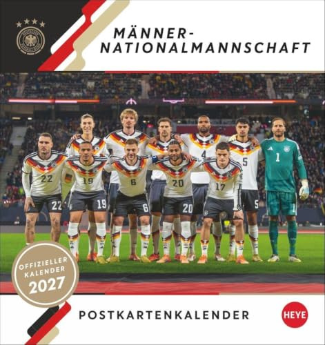 DFB Männer Postkartenkalender 2027: Fußball-Fanartikel für den Schreibtisch: kleiner Postkarten-Fotokalender mit unseren Helden aus dem Nationalteam zum Sammeln und Verschicken