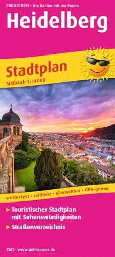 Publicpress Stadtplan Heidelberg 1:14.000: Touristischer Stadtplan mit Sehenswürdigkeiten und Straßenverzeichnis. 1:14000 (Stadtplan: SP)