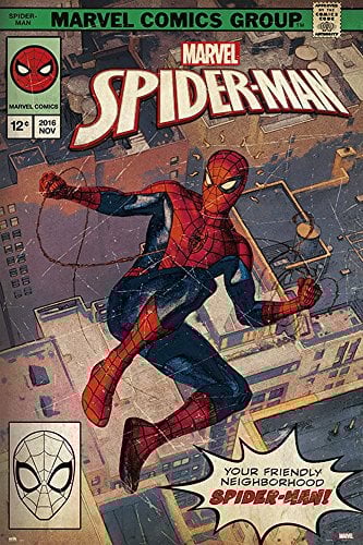 Marvel Comics Spiderman - Comic Front - Plakat Poster Druck - Größe 61x91,5 cm