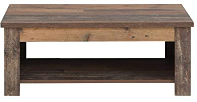 FORTE Clif Couchtisch, Holzwerkstoff, Old – Wood Vintage, 110 x 44,4 (max 66,3) x 65 (max 94,1) cm