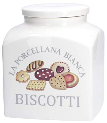 LA PORCELLANA BIANCA Dekorative Keksdose mit Deckel aus Porzellan 3,5l Plätzchendose Gebäckdose Aufbewahrungsbox Porzellandose