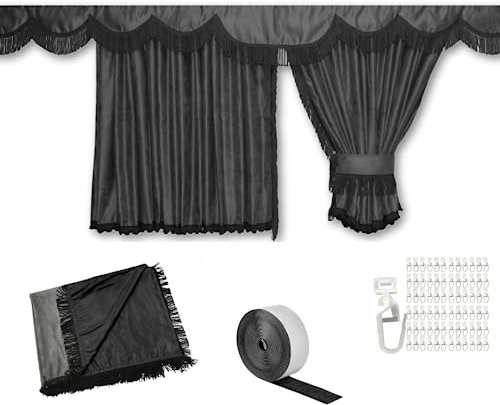 Adomo Actros MP4 & MP5 LKW Gardinen Set - 7-Teilig - Maßgeschneiderte Handgefertigte Vorhänge - Cab Curtain - Lichtschutz - Sichtschutzvorhang - Einfache Montage - Pflegeleicht