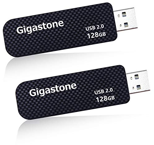 Gigastone V30 USB-Stick 128GB 2 Stück Speicherstick USB 2.0 Für PC/Tablet/TV/Auto (Schwarz)