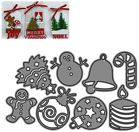 Mgsiko Stanzmaschine, Stanzschablone, Weihnachten Stanzen Set mit Weihnachtsbaum, Glocken, Kekse, Schneemann, Prägeschablonen Für Scrapbooking, DIY Album, Papier, Karten, Dekoration