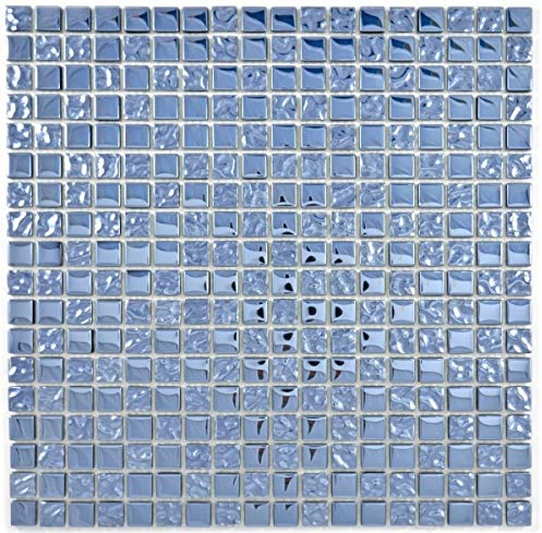 Mosaik Rückwand Transluzent platin Glasmosaik Crystal Platin Glas BAD WC Küche WAND MOS92-0327_f