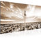 Runa Art Wandbild Berlin Fernsehturm 1 Teilig 100 x 40 cm Modern Bild auf Vlies Leinwand Städte Wohnzimmer Büro Beige Braun 015912b