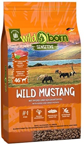 Wildborn Wild Mustang 2 kg getreidefreies Hundefutter mit Pferdefleisch, Süßkartoffel & Aroniabeeren | Monoproteinprodukt auch für Allergiker geeignet