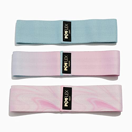 Popflex Blogilates Cotton Candy Booty Band - 3er Set Booty Bands für Frauen - 3 Intensitätsstufen - Strickstoff Widerstandsbänder - Damen Yoga Bänder Fitnessbänder Leichte Pilates Ausrüstung