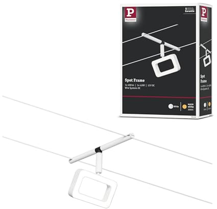 Paulmann 94484 LED Seilsytem Frame Einzelspot incl. 1x4,8 W Warmweiß Weiß matt, Chrom Kunststoff, Metall Beleuchtungssystem 3000 K