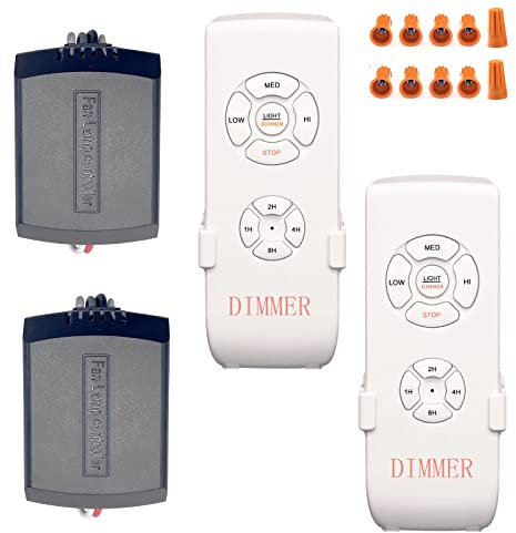 Kit de control remoto para ventilador de techo, receptor universal de tamaño pequeño, apto para Hampton Bay Harbor Breeze Hunter Regulable, paquete de 2