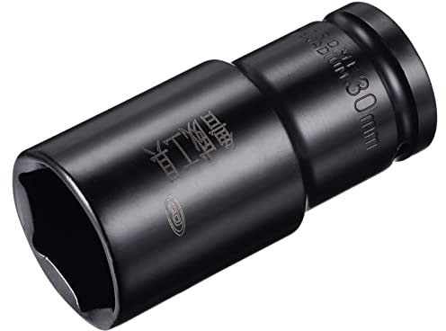 sourcing map 1/2 Drive by 30mm Deep Impact Socket, Heat-Treated CR-V Steel 3.15 Length, 6-Point Metric Sizes