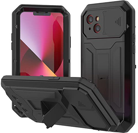 PunkCase Para iPhone 13 Mini Metal Case 2.0 | Cubierta de armadura resistente | Diseño de aluminio y TPU de cuerpo completo con protector de pantalla de vidrio templado integrado para iPhone 13 Mini