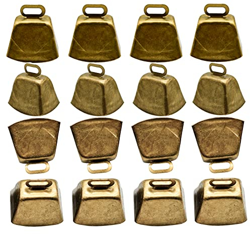 Pinenjoy Kupfer-Weideglocken, klein, 40 mm, bronzefarben, für Pferde, Ziege, Hunde, Rinder, Bauernhof, Tier, Haustiere, Diebstahlschutz, 17 Stück
