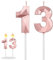 Pinenuts 13th Birthday Candles Number Candles Set, Rose Gold 3D Diamond Shape Number Candles for Birthday, Wedding, Celebration and Party Anniversary Cake Decorations (Rose gold)