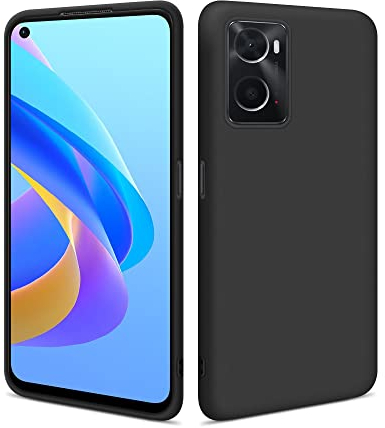 HSP Hülle für Oppo A76 / A96 [Staubabweisend] Handyhülle | Premium TPU Silikon Case Schutzhülle | Kratzfest Stoßfest Fallschutz | Kameraschutz Displayschutz | Passgenau Dünn Matt | Schwarz