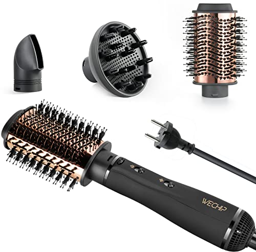 [3 in 1] WeChip Hair Dryer Brush, [Detachable] Hot Air Brush for Drying, volumising, straightening, Styling, [Negative Ion] Hot Air Styler Reduces frizz Antistatic,Suitable for All Hair Types