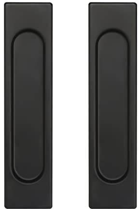 2 Piezas Tirador Puerta Corredera, Tiradores Puertas Correderas Autoadhesivo, Negro Tirador Puerta Adhesivo Tirador Armario Autoadhesivo para Garaje Granero Jardín Portones