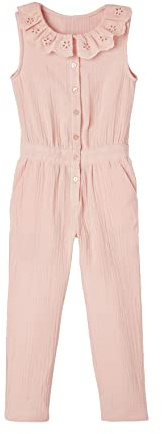 Vertbaudet Mädchen Jumpsuit aus Musselin, bestickter Kragen