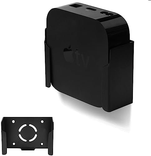 Aokicase Compatible with Apple TV Mount for Apple TV 6 4K (2022/2021/2017) Holder Wall Mount Stand Holder Accessories with Integrated Cable Management Wall Mount Bracket (Black)
