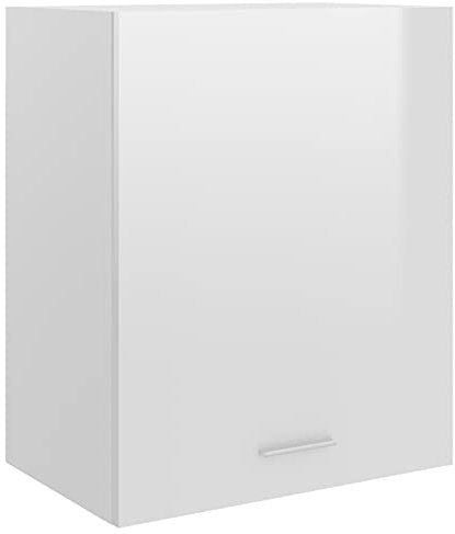 Tidyard Armadio,Armadietto,Sospeso,Pensile,da Cucina,da Parete,Moderno,in Truciolato,Bianco Lucido,50x31x60 cm,Armadio Armadietto da Cucina da Muro Moderno,Mobile per Cucina