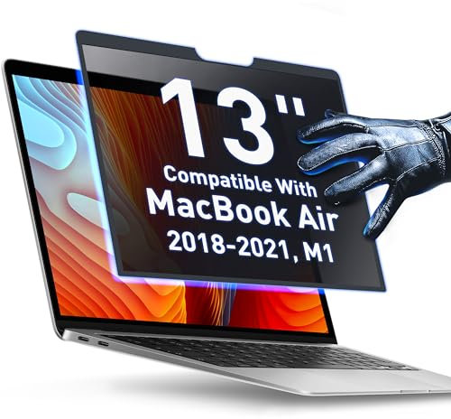 Removable Privacy Screen Compatible With MacBook Air 13 2018, 2019, 2020, 2021, M1 | Easy On/Off Anti-Glare Laptop Screen Protector Filter Blue Light Blocking Filter