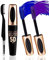 2 mascherine telescopiche 5D Blue Purple per eyelash, waterproof Smudge-proof Long Lasting Colored Mascara, mascara in fibra di seta, volume e lunghezze, effetto ciglia extension, trucco per cosplay