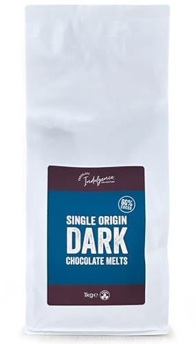 Indulgence Collection Dark Chocolate Melts, 1kg - 70% Cocoa Hot Chocolates Buttons for Quick and Luxurious Dark Hot Choco Drink - Single Origin and Vegan - Resealable Bag
