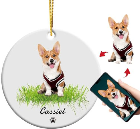 Personalised Dog Christmas Ornaments – Custom Pet Christmas Ornament, Ornament for Xmas Trees Decorations, Puppy Cat Ornament Xmas Keepsake Gifts for Pet Dog Cat Lover