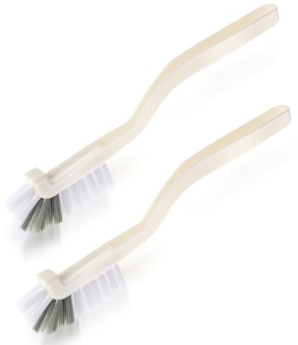 DSLSQD 2 Pieces Scrub Brushes for Cleaning, Kitchen Scrub Brush Dish Brush Right Angle Cleaning Brush with Stiff Bristle for Sink Household Dish Pot Pan Dishwasher Edge Corners Cleaning