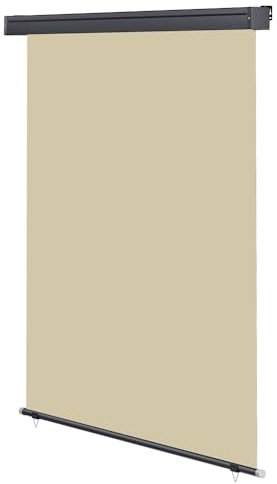 Senkrechtmarkise für Balkon 140x140 cm - Beige Seitenmarkise ausziehbar Windschutz Balkonmarkise schnelltrocknend, reißfest und windbeständig Vertikalmarkise Sonnenschutz Rollo Beschattung