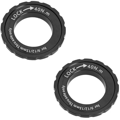 OTOTEC 2 Stücke Schwarz Mountain Road Rennrad Center Lock Adapter 9/12/15mm Mountain Road Bike Center Lock Disc Rotor Laufradsatz Nabe Disc Lock Abdeckung