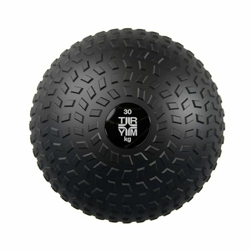 Trym Slam Ball - Gewicht 2kg bis 30kg, Hart, Rutschfest mit Griffiger, Wasserresistent, PVC, Stahlsandfüllung, Schwarz - Medizinball, Gewichtsball, Trainingsball, Wall Ball, für Krafttraining, Fitness