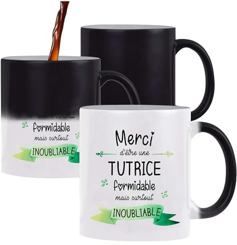 Planetee Tasse Magique Tutrice Inoubliable Femme | Mug qui change couleur avec la chaleur | Idée Cadeau Collègue Travail Retraite