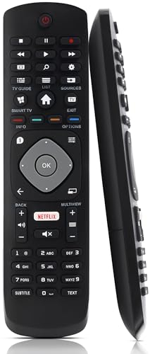 Leyf Ersatz Fernbedienung für Philips TV, Philips Universal LCD LED 3D HD Smart TV mit Netflix, Keine Einrichtung erforderlich