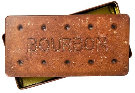 The Silver Crane co. Empty Giant Bourbon Biscuit Tin - Novelty Storage Tin for Biscuits, Cakes, Sweets and Treats - Rectangular Container for Keeping Snacks Fresh