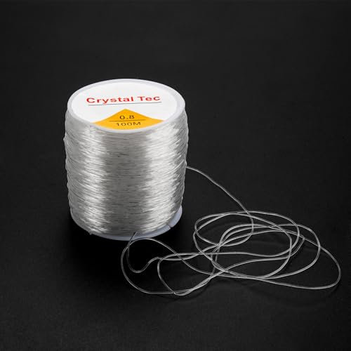 100 m x 0,8 mm Braccialetti Fai Da Te Filo Elastico Filo per Braccialetti Resistente, Filo Trasparente per Braccialetti, Filo Elastico per Braccialetti Resistente, Fili per Braccialetti Corda Gioielli