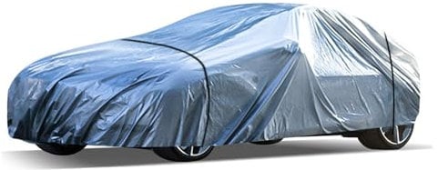 Haipky Silver Weatherproof Full Car Cover, Outdoor Waterproof & Scratch-Resistant, Heat-Resistant, Windproof Straps, Elastic band, Fits for Sedan Length 169.3-189inch
