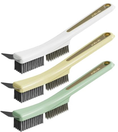 FRCOLOR 3 Stück Reinigungsbürsten für Küche mit Ofenreiniger Gasherd Reinigungsbürste aus Nylon und Edelstahl Inklusive Schaber für Gründliche Reinigung und Alltagspflege