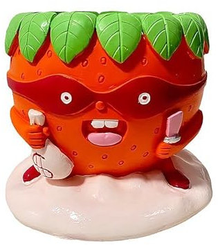 Joli Pot de Fleurs en Forme de Fraise, Pot de Fleurs de Fruits Unique et Amusant, Petit Pot de Fleurs Succulentes, Pot de Fleurs de Jardinage coloré pour Le Bureau, Pot de Fleurs