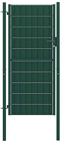 ShGaxin Puerta de Valla, Puertas Metalicas Exterior, Puerta Jardin, Valla De Jardin, Puerta De Jardín, de PVC y Acero Verde 100x124 cm
