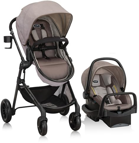 Evenflo Pivot Modular Travel System with LiteMax Preemie and Infant Car Seat (Desert Tan)