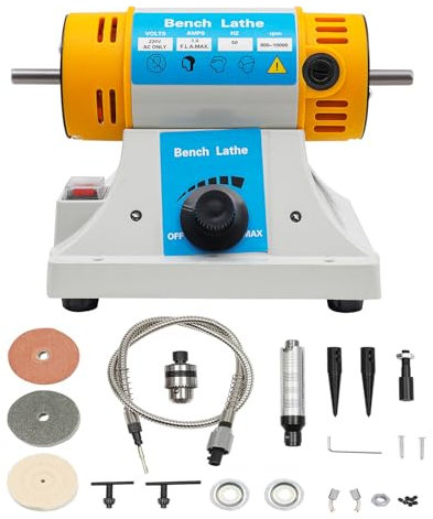 Poliermaschine Tischpolierer Set Multifunktionale Tischpuffer Polierer Schmuck Stein Polieren Poliermaschine für Schmuck, Holz, Dental, Bernstein, Metall, Jade 320W 220V