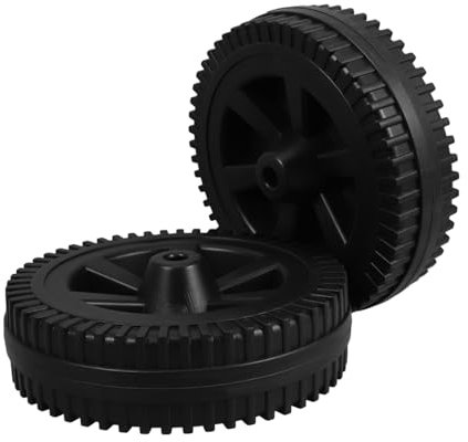 BEBEMOKO 2pcs 7 Inch Plastic Grill Wheels for Gas Grill Cart Outdoor Bbq Barbecue Wheel Replacement Heavy Duty for Backyard Cooker Trolley Black