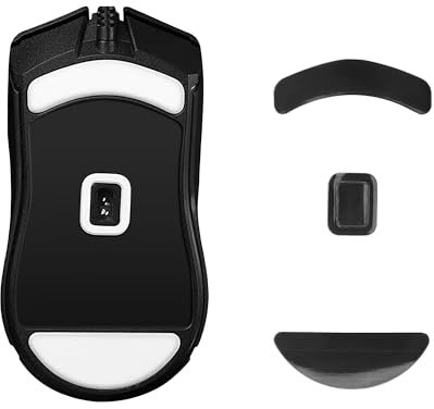 kwmobile Mouse Feet Replacement Compatible with Razer Cobra Wired Computer Mouse Skates Sticker - Black