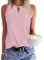 WNEEDU Top Senza Maniche da Donna Scollo a V Camicia Elegante Donna Estive Canotta Maglietta Tops Shirts Rosa M