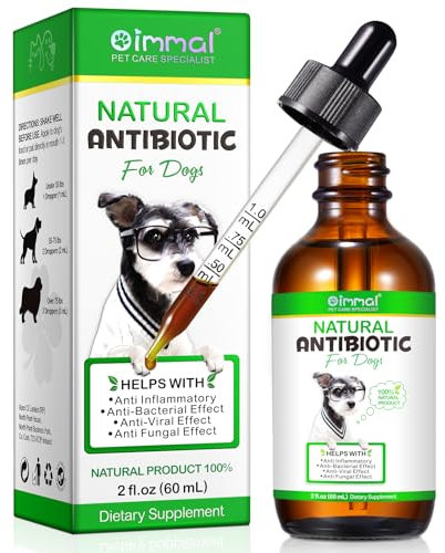 Antibiotici Naturali Per Cani, Sostiene Le Difese Immunitarie E Le Allergie Del Cane, Trattamento Delle Infezioni Da Lievito Del Cane, Sollievo Dal Prurito Per Cani, Gusto Pancetta, 60ml