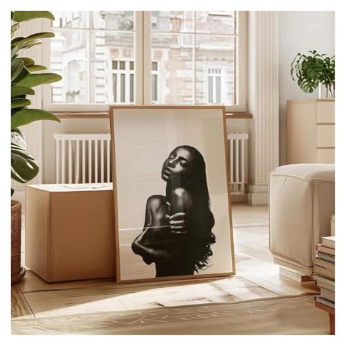 XENITE Wandkunst-Leinwanddrucke Moderne Retro Sade Musik Schwarz Und Weiß Musiker Drucke Leinwand Malerei Poster Bild Für Bar Home Decor(50x70cm)