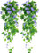 iksya Kunstblumen Hängend Blumen - 44 Bündel 39 in Kunstpflanze Hängend Petunie UV Beständig für die Veranda, Hof, Innengarten, Frühlings und Sommerdekor(Purple,2PCS)