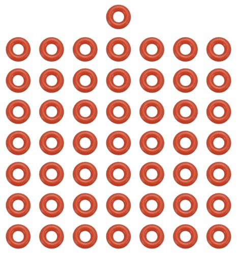 QUARKZMAN 50 Stück O Ring Dichtungsringe 3mm x 7mm x 2mm Gummischeiben Dichtung Seals Gummiringe VMQ Unterlegscheiben für Auto Wasserhahn Hochdruckreiniger Luft Gas Rohr Reparatur, Rot