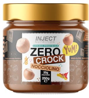 Inject Nutrition Zero Crock, Crema Proteica Artigianale, Nocciola e Pistacchio, 250g, Senza Glutine (Nocciolino)